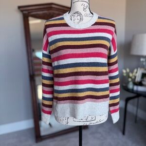 Madewell Rainbow Stripe Crewneck Sweater Size XS Soft Cozy Knit